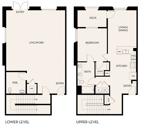 Floor plan for 1 bed, 1 bath, 1968 sqft